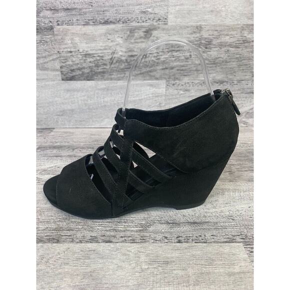 Eileen Fisher Womens Black Strappy Wedge Sandals Size 6.5 - Picture 6 of 8